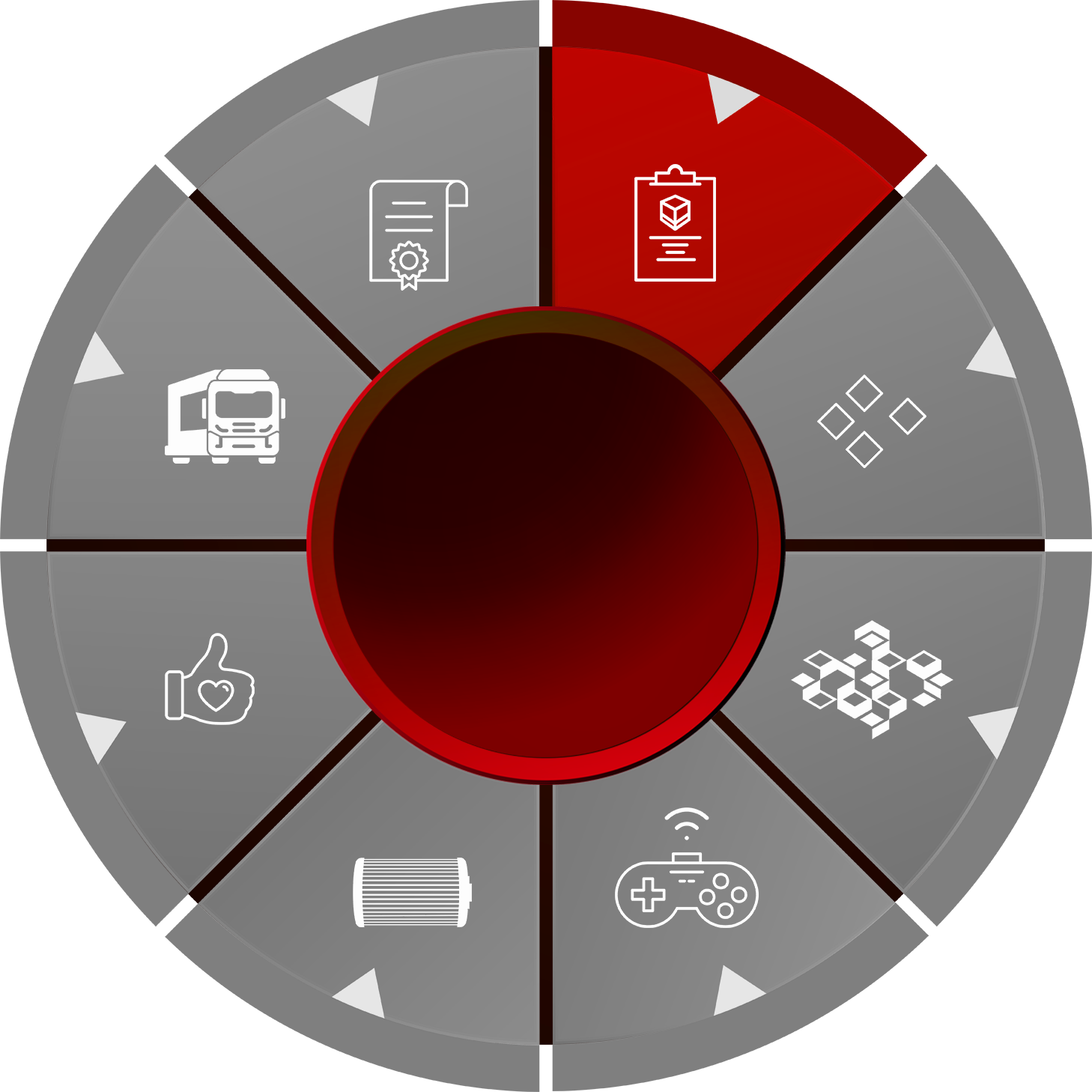 Boom Makina Radial Menu